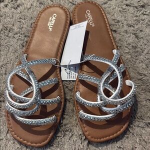 Capelli of New York Silver and Brown Women's Sandals